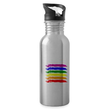 PRIDE FLAG LGBT Pride Gay Pride Month LGBTQ Drapeau - Gourde avec paille intégrée - argent clair - Droite