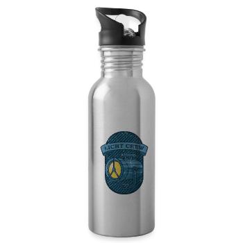 Licht Crew Theater Lichttechniker - Trinkflasche mit integriertem Trinkhalm - Lightsilver - Rechts