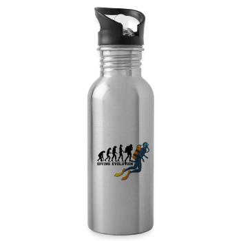 Plongée Évolution Plongée Plongeur Instructeur de plongée - Gourde avec paille intégrée - argent clair - Droite