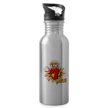 COMIC BIRTHDAY 7 years 7 birthday boys - Water bottle with straw - silver - Right
