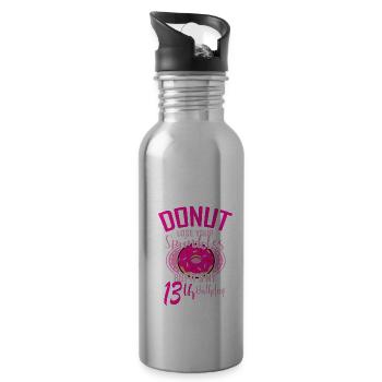 DONUT ANNIVERSAIRE 13 anniversaire fille donut - Gourde avec paille intégrée - argent clair - Droite
