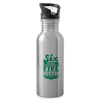 6 BECAUSE 5 IS SO LAST YEAR 6 Birthday Boys 6 - Water bottle with straw - silver - Right