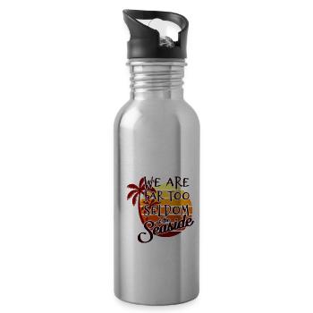 We Are Far Too Seldom At The Seaside Fernweh - Trinkflasche mit integriertem Trinkhalm - Lightsilver - Rechts