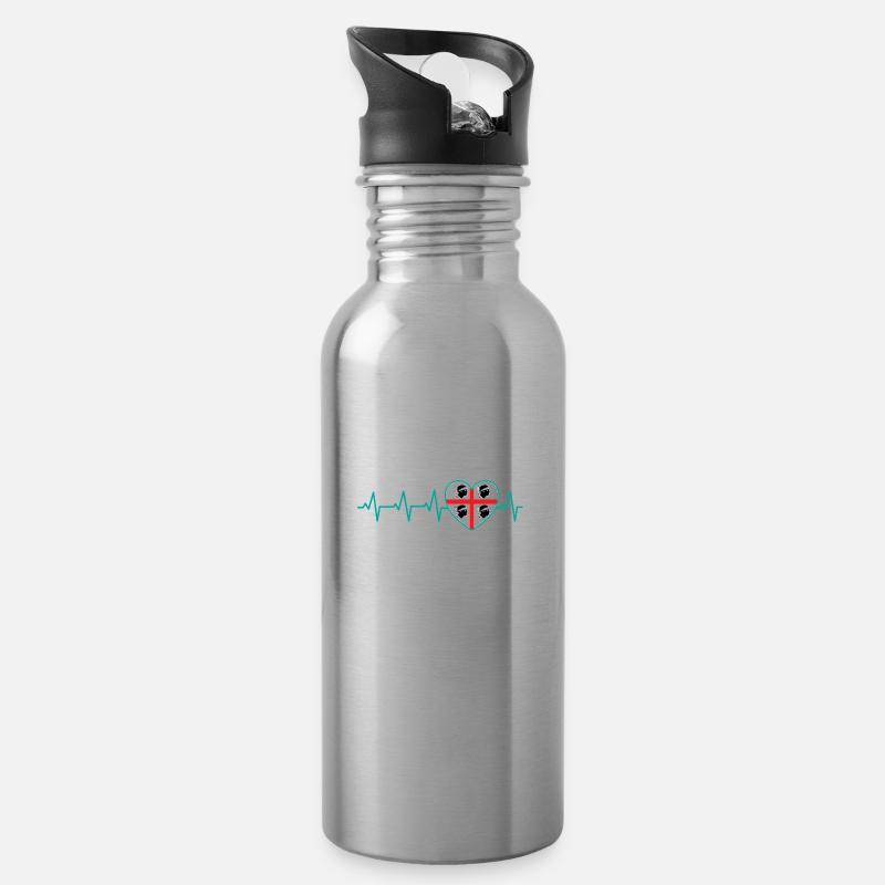 Pulse Coeur Cadeau Sardaigne Sardaigne Sardaigne Italie - Gourde avec paille intégrée - argent clair