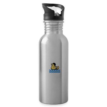 Schwimmen Spruch Lustig Meine Kinder Riechen Wie - Trinkflasche mit integriertem Trinkhalm - Lightsilver - Rechts