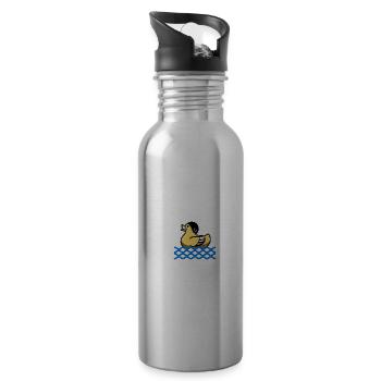 Schwimmen Spruch Lustig I'd Rather Be Swimming - Trinkflasche mit integriertem Trinkhalm - Lightsilver - Rechts