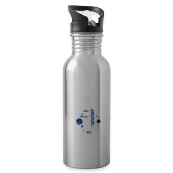 Schwimmlehrer Learn To Swim And Love To Swim - Trinkflasche mit integriertem Trinkhalm - Lightsilver - Rechts