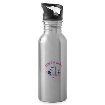 Schwimmen Spruch Lustig Just A Girl Who Loves - Trinkflasche mit integriertem Trinkhalm - Lightsilver - Rechts