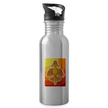 Ancient Astronaut Theory Quimbaya Airplane - Water bottle with straw - silver - Right