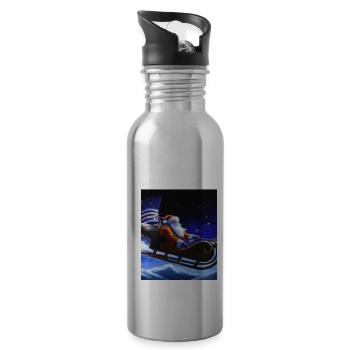 Amerikanisches Weihnachten Weihnachtsmann Mit - Trinkflasche mit integriertem Trinkhalm - Lightsilver - Rechts