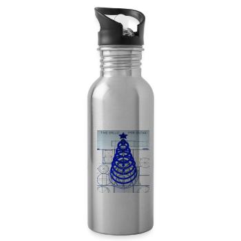 Weihnachten Weihnachtsbaum Schematic Blaupause - Trinkflasche mit integriertem Trinkhalm - Lightsilver - Rechts