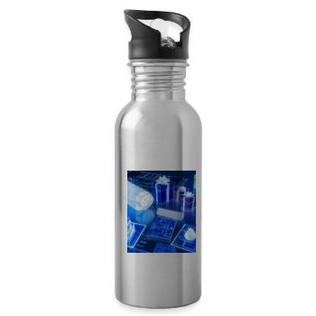 Weihnachten Weihnachtsbaum Schematic Blaupause - Trinkflasche mit integriertem Trinkhalm - Lightsilver - Rechts