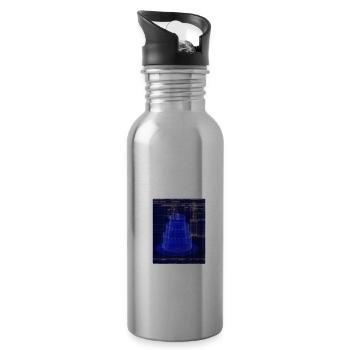 Torte Blaupause Konditor Kuchen Backen - Trinkflasche mit integriertem Trinkhalm - Lightsilver - Rechts