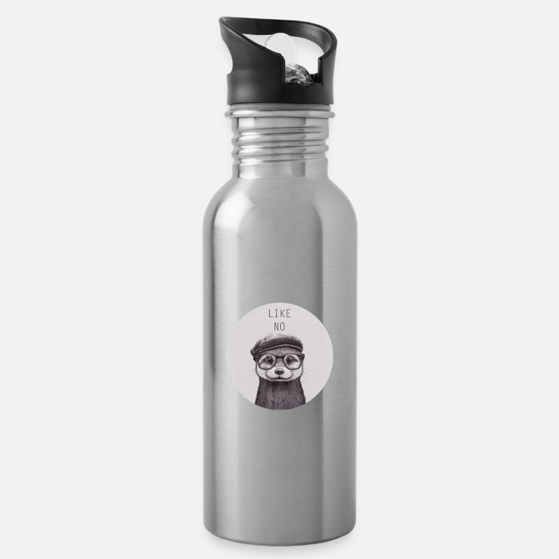 Like no Otter - Trinkflasche mit integriertem Trinkhalm - Lightsilver