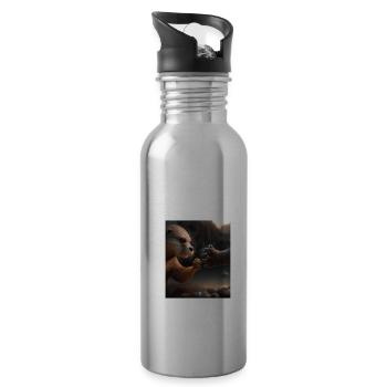 Otter Lovers Cute Sea Otter Pet - Trinkflasche mit integriertem Trinkhalm - Lightsilver - Rechts