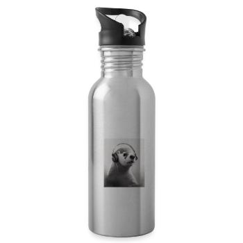 Musician Animal Pet Owners Otter Music Lover - Trinkflasche mit integriertem Trinkhalm - Lightsilver - Rechts