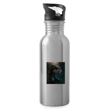 Science Fiction Evolved Animal Robot Otter - Water bottle with straw - silver - Right