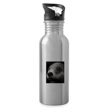 Fashionable Otter Design Cool Sea Otter With Blue - Trinkflasche mit integriertem Trinkhalm - Lightsilver - Rechts