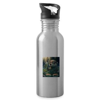 Partygoer Animal Theme Tequila Lover Floating - Trinkflasche mit integriertem Trinkhalm - Lightsilver - Rechts