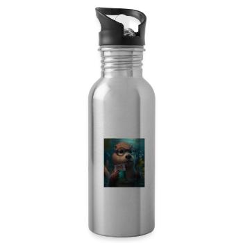 Partygoer Animal Theme Tequila Lover Floating - Trinkflasche mit integriertem Trinkhalm - Lightsilver - Rechts