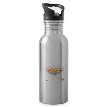 Stuffed with Gratitude and Pie Thanksgiving - Water bottle with straw - silver - Right