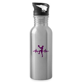 Haertbeat Basketball - USA - Team Sport - Hoops - Trinkflasche mit integriertem Trinkhalm - Lightsilver - Rechts