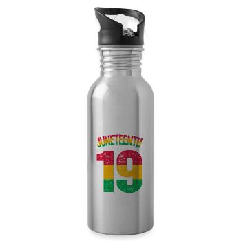 Juneteenth - Water bottle with straw - silver - Right