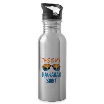 Das ist mein Hawaiianisches Shirt - Trinkflasche mit integriertem Trinkhalm - Lightsilver - Rechts