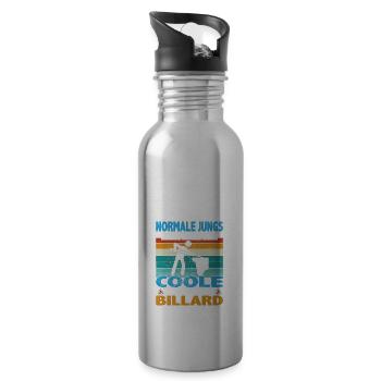 Snooker und Pool Billard Spruch für Billardspieler - Trinkflasche mit integriertem Trinkhalm - Lightsilver - Rechts