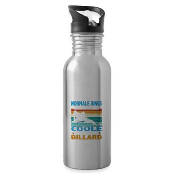 Snooker und Pool Billard Spruch für Billardspieler - Trinkflasche mit integriertem Trinkhalm - Lightsilver - Rechts