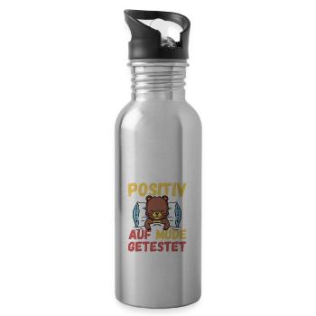 Positiv auf Müde getestet Bär Fun - Trinkflasche mit integriertem Trinkhalm - Lightsilver - Rechts