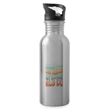 Einer Von Uns Beiden Ist Klüger Als Du witziger - Trinkflasche mit integriertem Trinkhalm - Lightsilver - Rechts