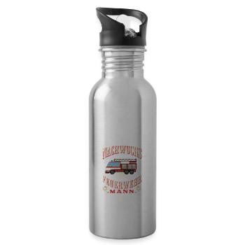 Nachwuchsfeuerwehrmann für die Feuerwehr mit - Trinkflasche mit integriertem Trinkhalm - Lightsilver - Rechts