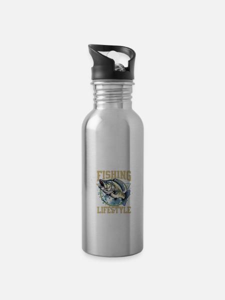 Angeln Lebensstil - Trinkflasche mit integriertem Trinkhalm - 