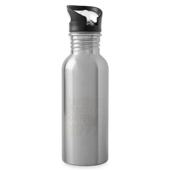 Oktober 1977 Legende seit 46 Jahren Mann Frau - Trinkflasche mit integriertem Trinkhalm - Lightsilver - Rechts