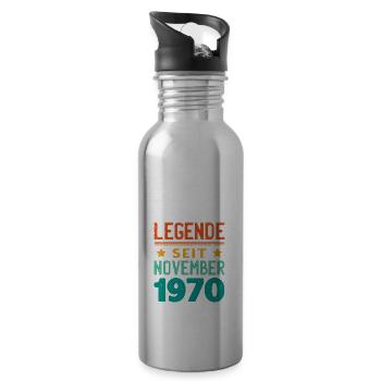 November 1970 Legende seit 53 Jahren Mann Frau - Trinkflasche mit integriertem Trinkhalm - Lightsilver - Rechts