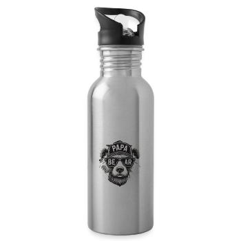 Clothing – Humorous fashion for fathers - Water bottle with straw - silver - Right