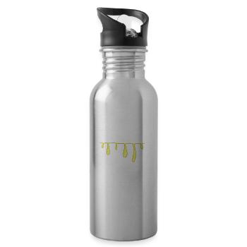 gelber schleim linie strich schleimig - Trinkflasche mit integriertem Trinkhalm - Lightsilver - Rechts