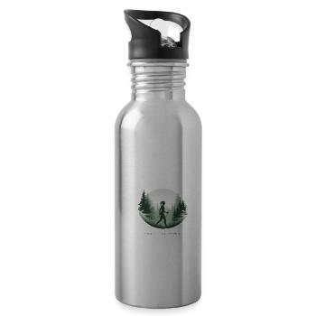 La marche nordique est ma thérapie – Running Forest Nature - Gourde avec paille intégrée - argent clair - Droite