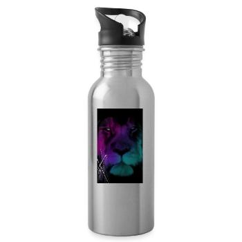 BlackBullLion - Trinkflasche mit integriertem Trinkhalm - Lightsilver - Rechts