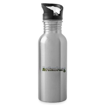 Mittelalterliche Stadt Rothenburg Tauber - Trinkflasche mit integriertem Trinkhalm - Lightsilver - Rechts