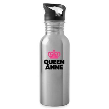 Queen anne name thing crown - Water bottle with straw - silver - Right