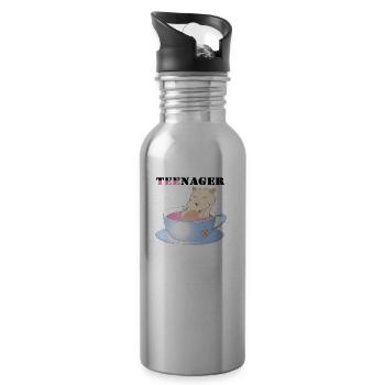 Teenagers, tea rodents - Water bottle with straw - silver - Right