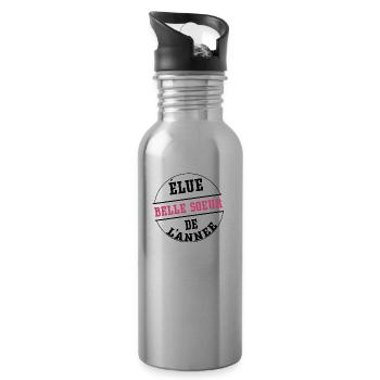 Elue belle soeur de l'année cadeau belle soeur - Gourde avec paille intégrée - argent clair - Droite