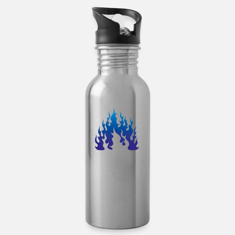 Blueflame - Trinkflasche mit integriertem Trinkhalm - Lightsilver