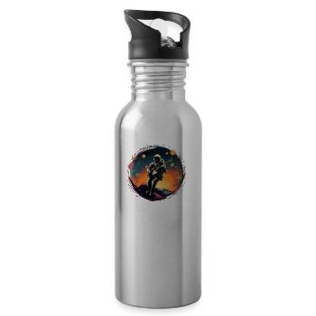 Music from space 2 - Water bottle with straw - silver - Right
