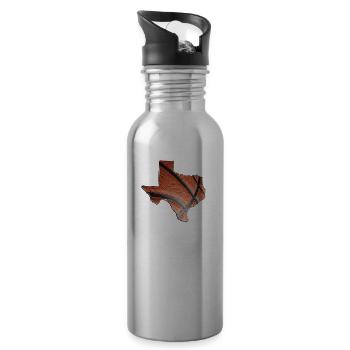 Carte du vrai basket-ball dans l’État du Texas - Gourde avec paille intégrée - argent clair - Droite
