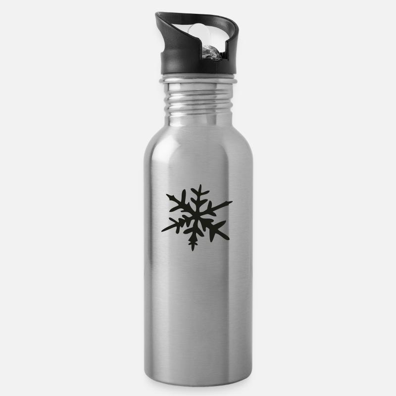 Eiskristall - Trinkflasche mit integriertem Trinkhalm - Lightsilver
