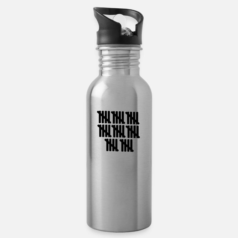 40 Geburtstag - Trinkflasche mit integriertem Trinkhalm - Lightsilver