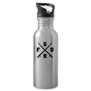 Surf Logo - Trinkflasche mit integriertem Trinkhalm - Lightsilver - Rechts